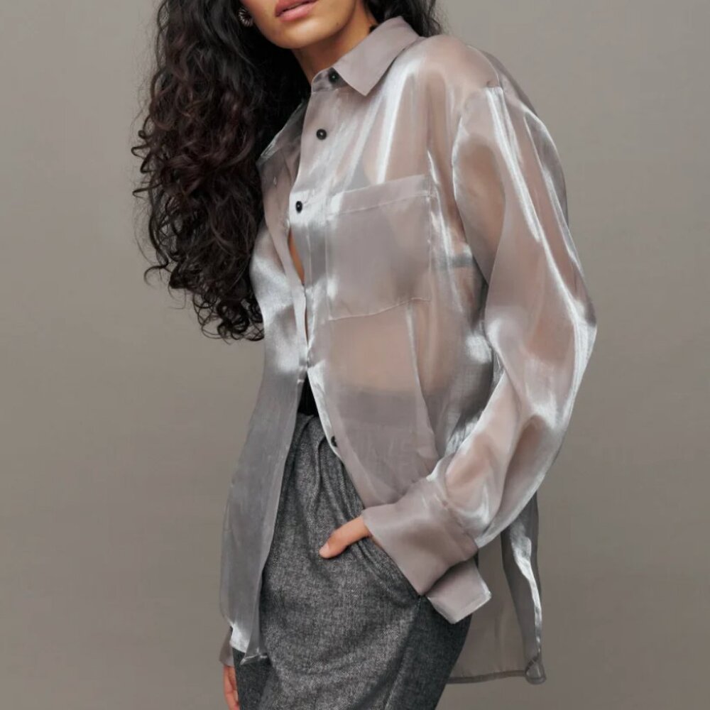 Reformation Will Oversized Sheer Shirt